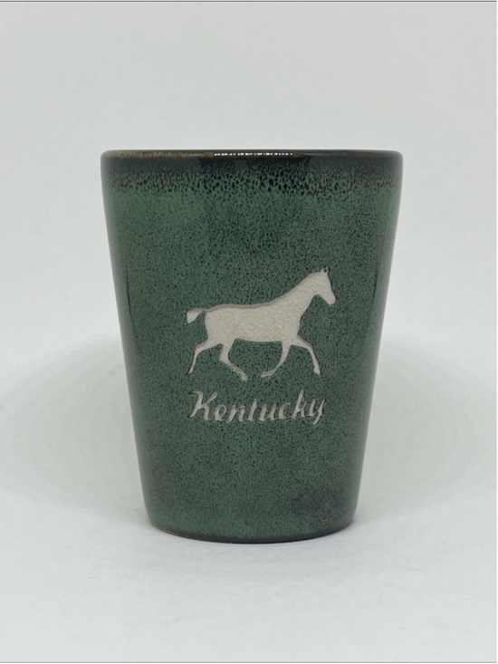 Unbranded Other - Kentucky Green Ceramic Shot Glass with Horse Motif